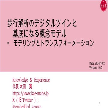 歩行解析のデジタルツインと規定になる概念モデル - Modeling & Transformation