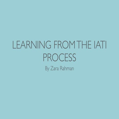 Responsible IATI data: learning from the IATI process