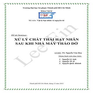 Seminar: Xử lý chất thải hạt nhân