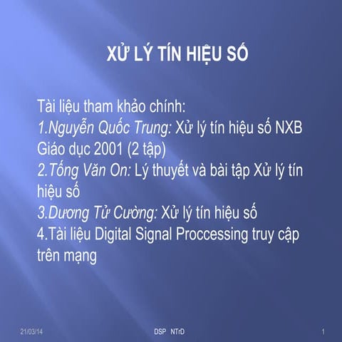 Xử lí tín hiệu số 