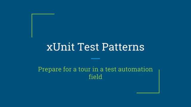 xUnit test patterns 0