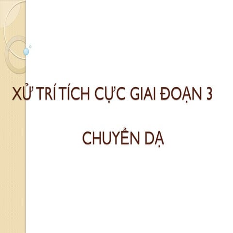 XỬ TRÍ TÍCH CỰC GIAI ĐOẠN 3 CHUYỂN DẠ