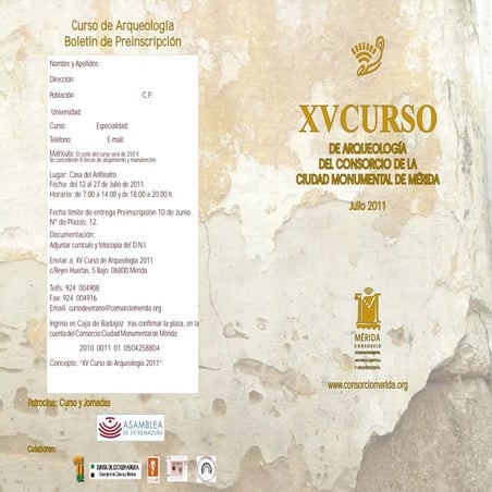 Xv cursos de verano de arqueología