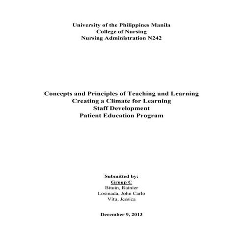 Concepts in Teaching and Learning