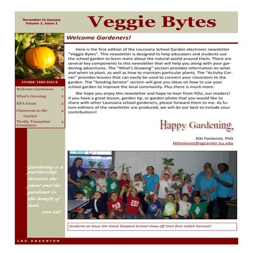 Nov 2010 Louisiana School Gardening News