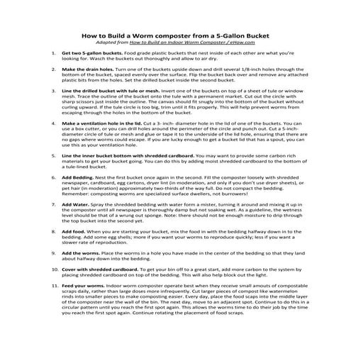 How to Build a Worm Composter from a 5 Gallon Bucket