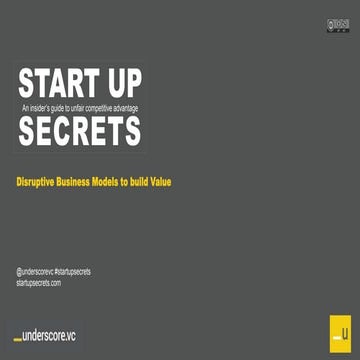 Startup Secrets - Game Changing Business Models