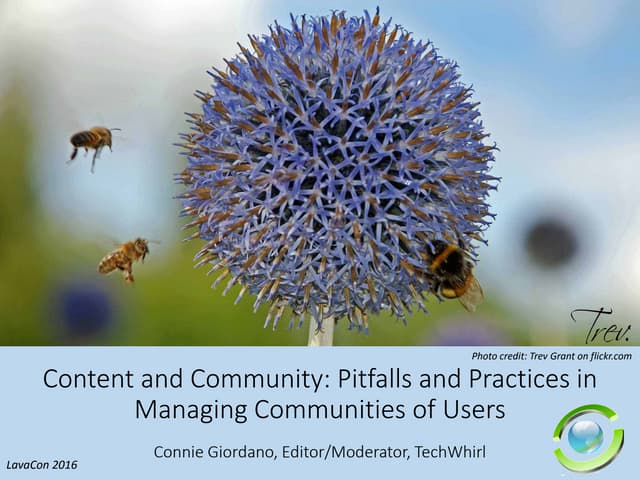 Connie Giordano: Content and Community: Pitfalls and Practices in Managing Co...
