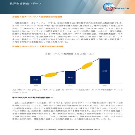 冷陰極X線カーボンナノX線管、グローバルトップ9企業のランキングと市場シェア.pdf