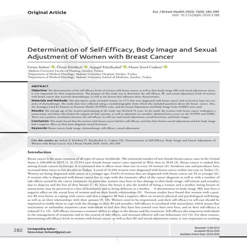Xx determination of self efficacy, body image and sexual