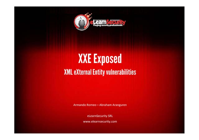 XXE Exposed: SQLi, XSS, XXE and XEE against Web Services