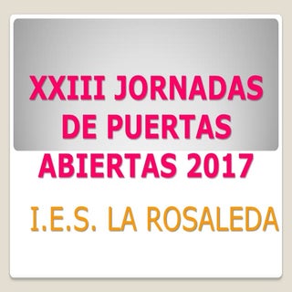 Xxiii jornadas de puertas abiertas ...