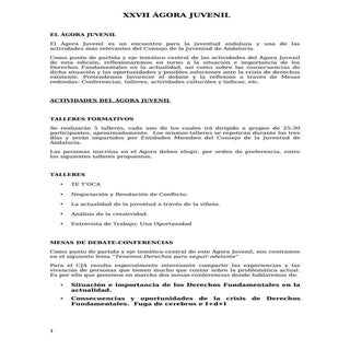 XXVII  agora juvenil