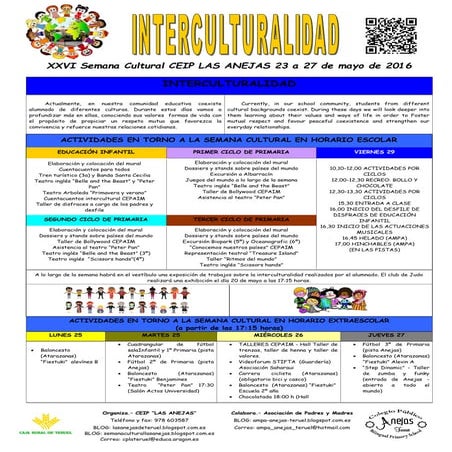 XXVI semana cultural 23 a 27 de mayo de 2016