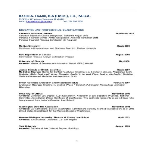 Xxxxxx karim a  hamir 2015 resume