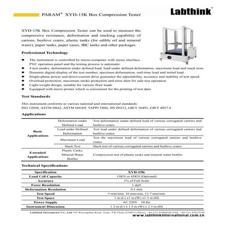 Box Compression Tester: Standards, Specifications & Packaging Strength ...