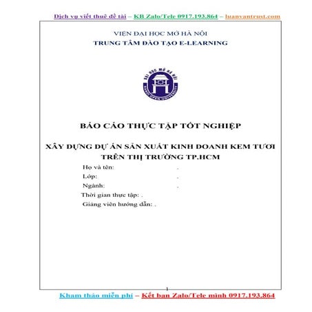 Xây Dựng Dự Án Sản Xuất Kinh Doanh Kem Tươi Trên Thị Trường Tp.Hcm.doc