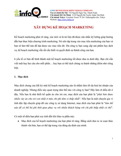 Hướng dẫn lập kế hoạch marketing và...