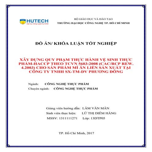 Xây dựng quy phạm thực hành vệ sinh thực phẩm haccp theo tcvn 5603-2008 (cac-...