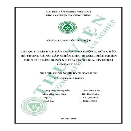 Xây dựng quy trình chẩn đoán bảo dưỡng, sửa chữa hệ thống cung cấp ...