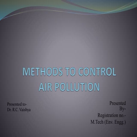 Method to control air pollution by rc vaisya
