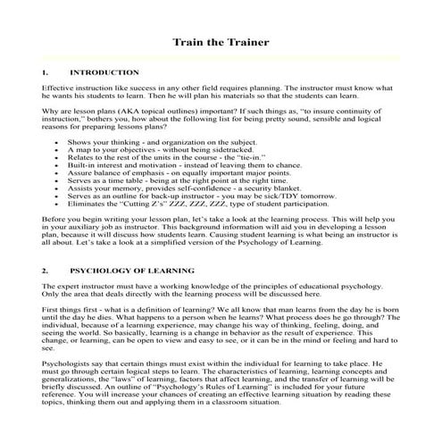 National Postal Forum 2010 - Train The Trainer (Handout)