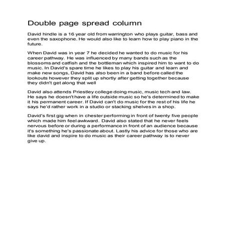 Double page spread column