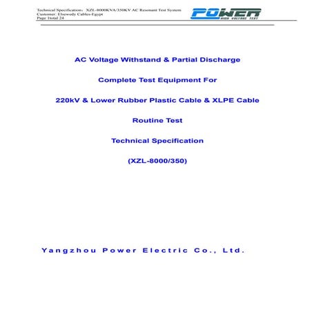 350kV 8000KVA series resonant cable test system