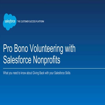 Pro Bono Volunteering with Salesforce Nonprofit Customers