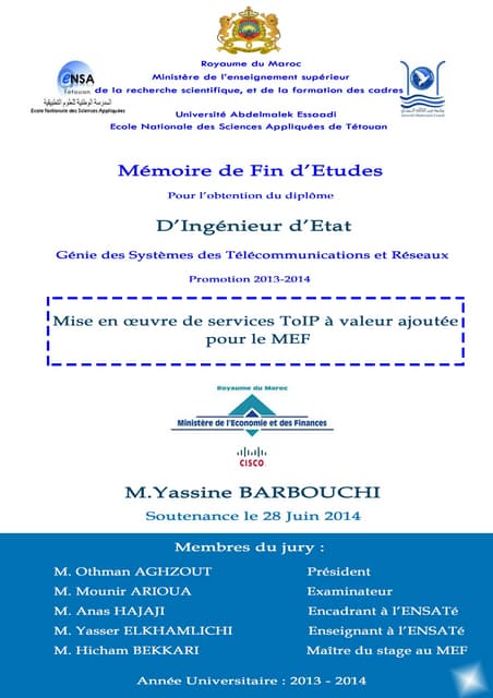 Y.barbouchi mémoire pfe 2014-Cisco ToIP