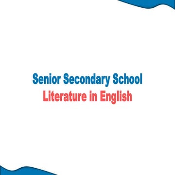 English Literature | Senior Secondary School