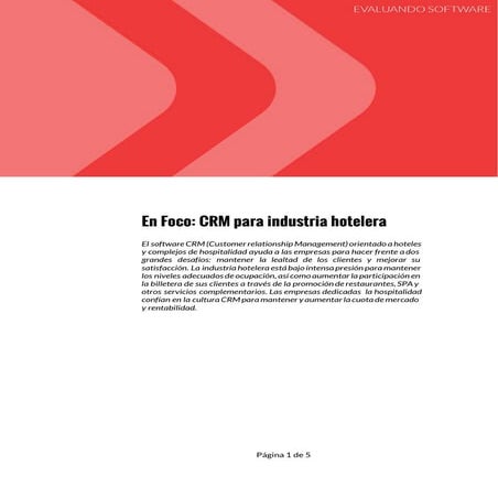 En Foco: CRM para industria hotelera