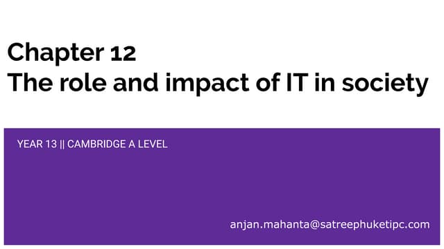 The role and impact of IT in society