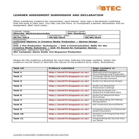 submission declaration