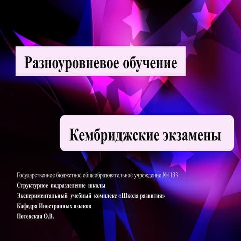 разноуровневое обучение