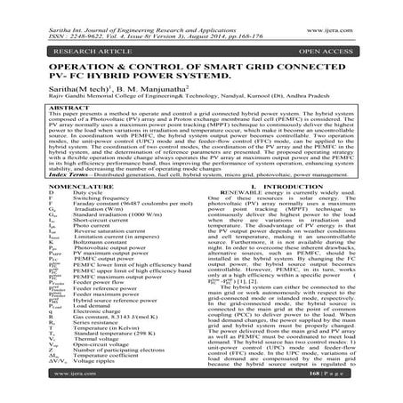 OPERATION & CONTROL OF SMART GRID CONNECTED PV- FC HYBRID POWER SYSTEMD.
