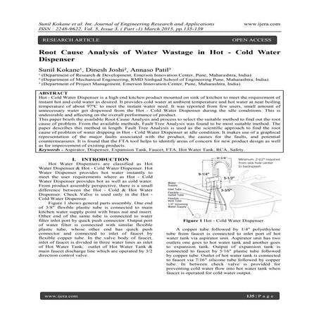 Root Cause Analysis of Water Wastage in Hot - Cold Water Dispenser