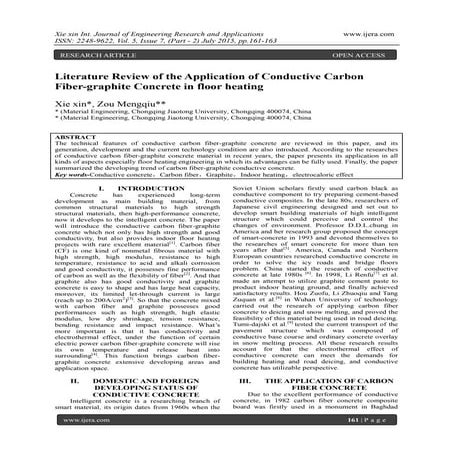 Literature Review of the Application of Conductive Carbon Fiber-graphite Conc...
