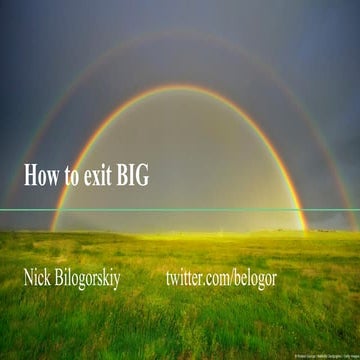 Nick Bilogorskiy. How to exit BIG