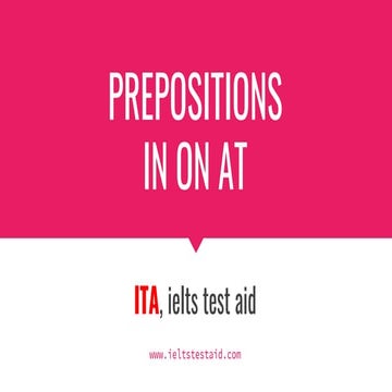Prepositions of time and place in on at | IELTS Test Aid