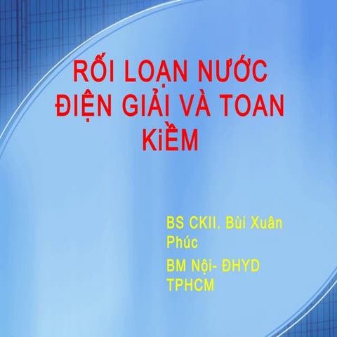 Rối loạn nước-điện giải-toan kiềm