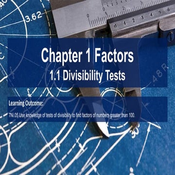 Year 7 Chap 1 Divisibility Tests, LCM HCF
