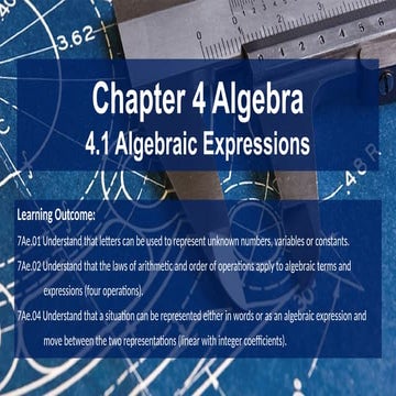 Comprehensive Grade 7 Algebra: Expressions, Equations & Applications | PPTX