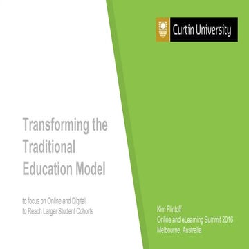 Transforming the Traditional Education Model