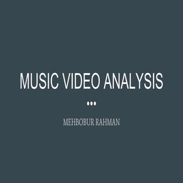 Music video analysis