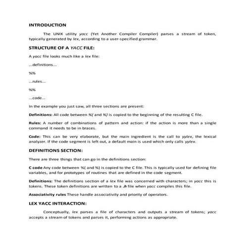 Yacc   topic beyond syllabus