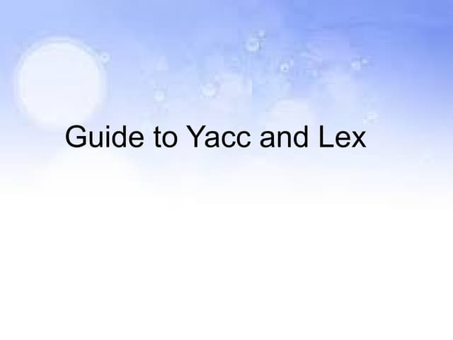 Yacc lex