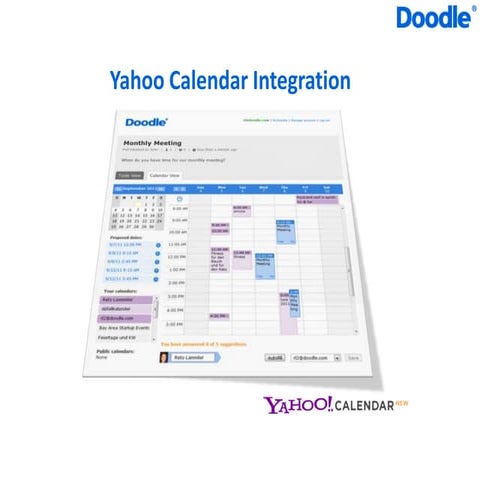 Doodle Yahoo Calendar integration | PPTX