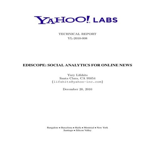 Yahoo! Engagement Study