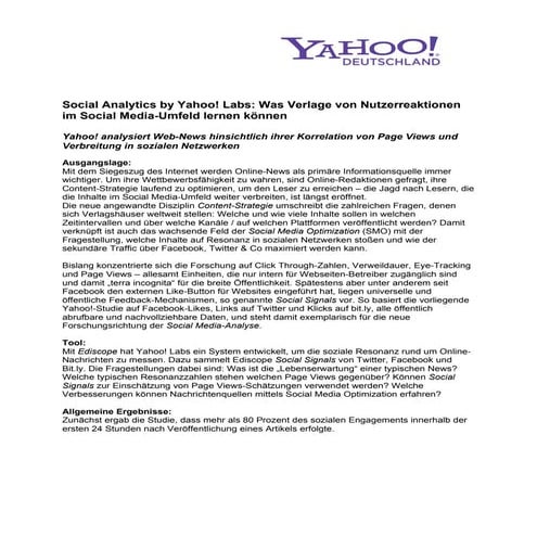 Yahoo! Engagement Study Backgrounder